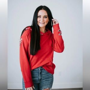 Chelsea DeBoer distressed hoodie